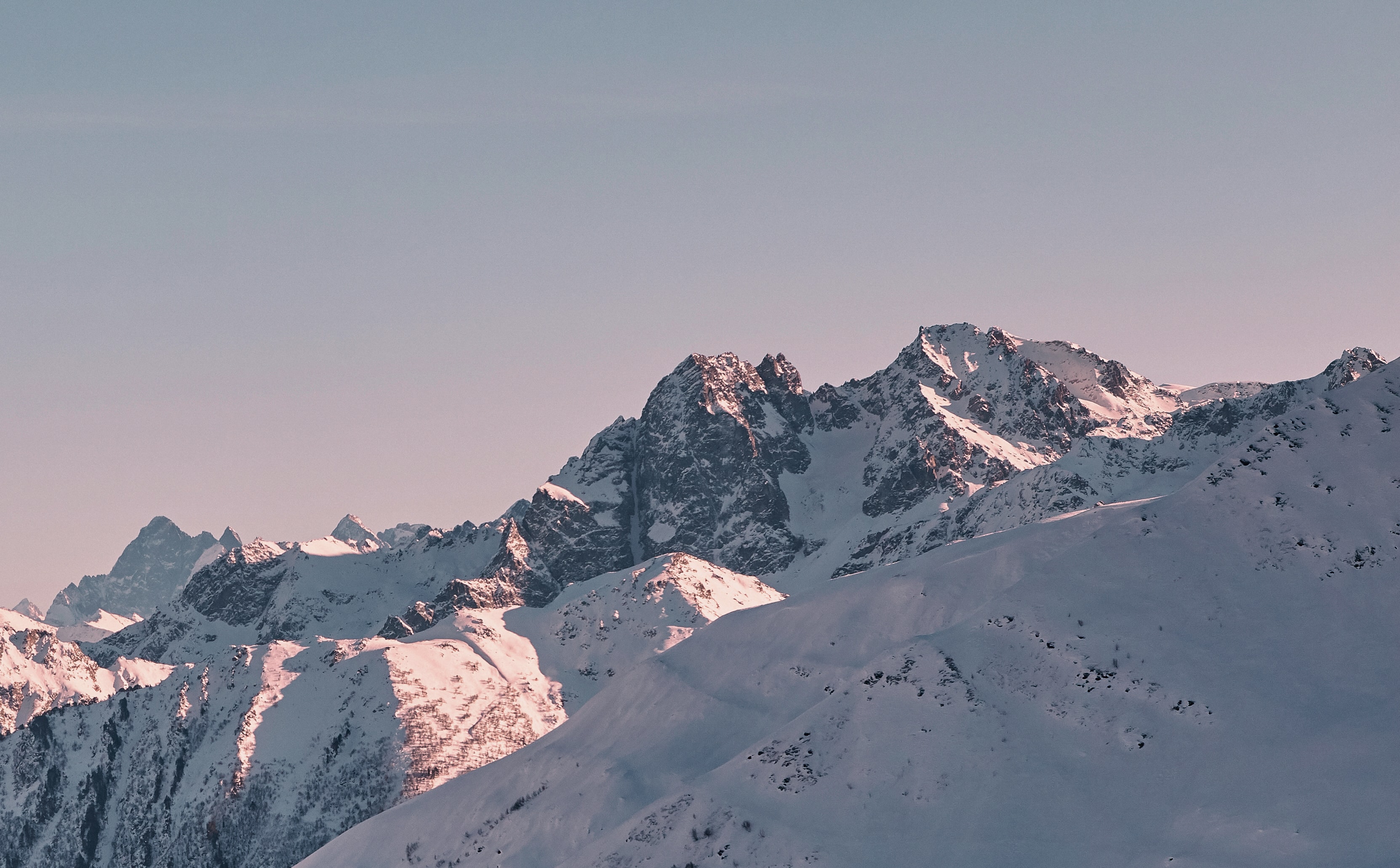 snow covered mountains